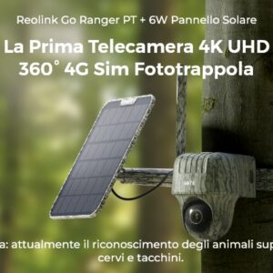 Videocamera ruotabile mimetica Reolink Go Ranger PT completa di pannello solare